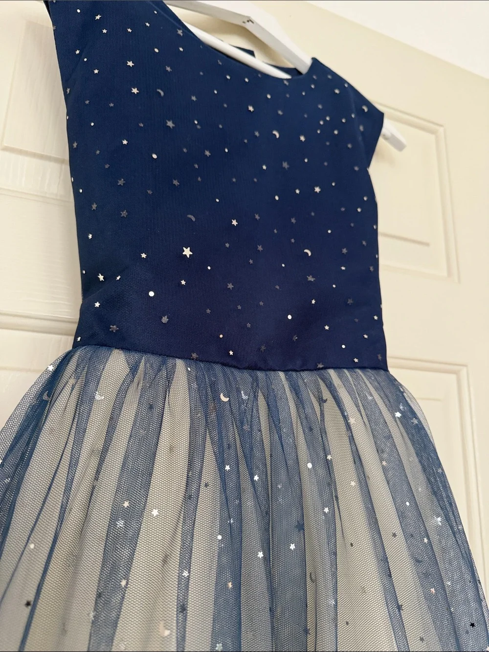 Girls Navy and Peach Ombre Tulle Party Sparkly Dress